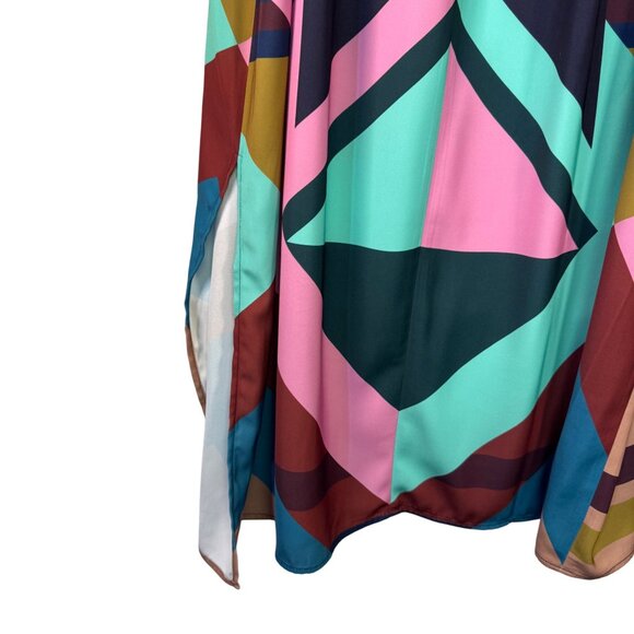 Eloquii Studio Womens Size 18 Geometric Multicolor Maxi Skirt NEW - Picture 5 of 6